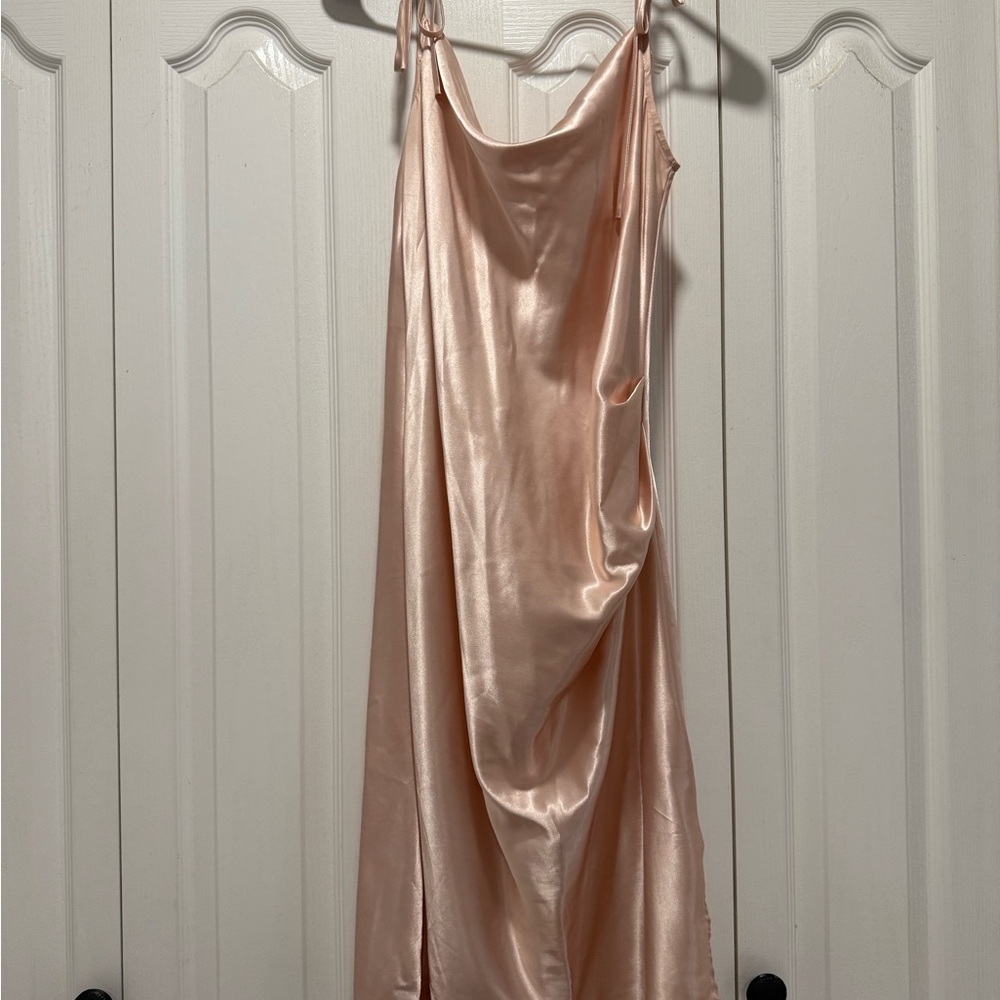 Elegant Satin Slip Dress in Blush